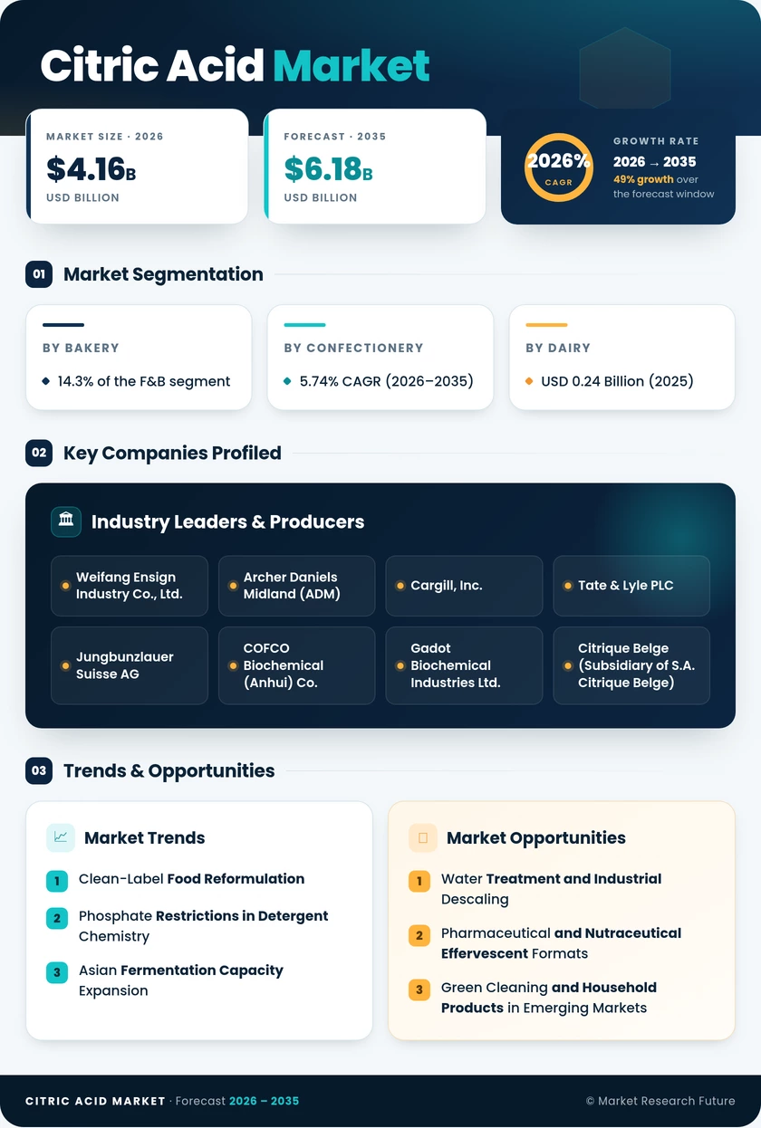 Citric Acid Market Research Report - Global Forecast till 2035 Infographic