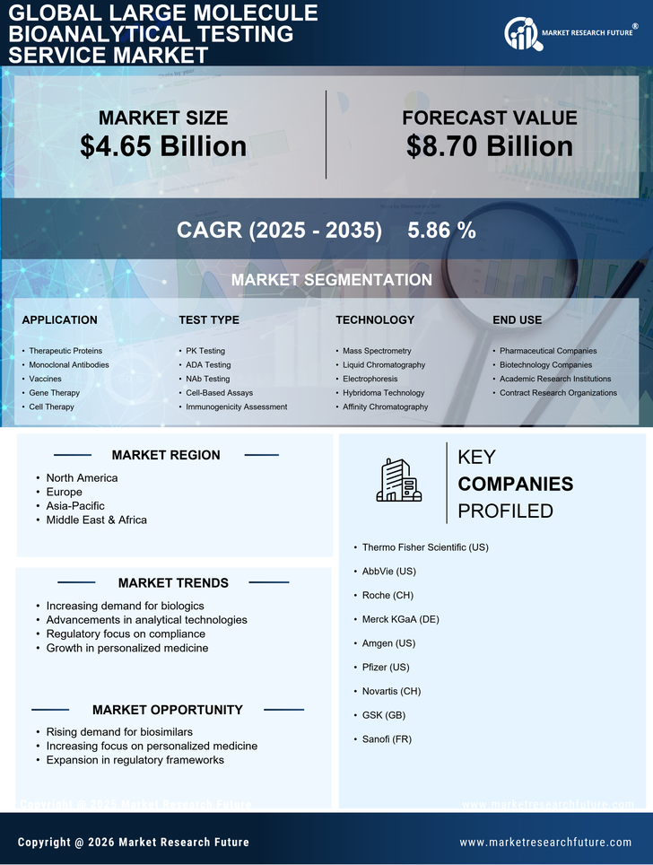 Large Molecule Bioanalytical Testing Service Market Research Report — Global Forecast till 2035 Infographic