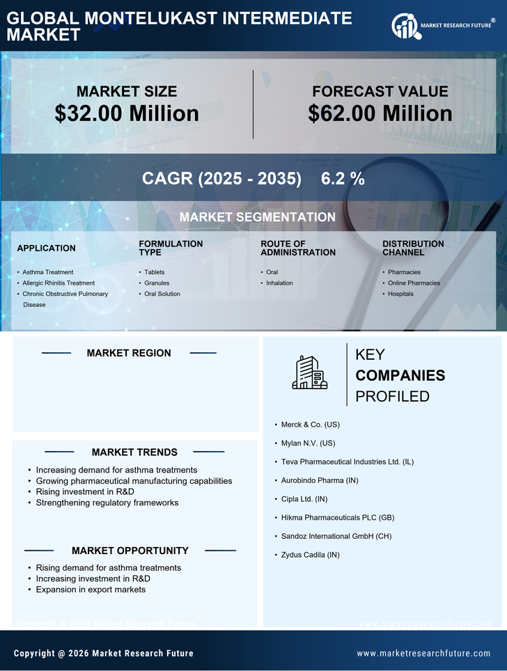 China Montelukast Intermediate Market Research Report — Global Forecast till 2035 Infographic