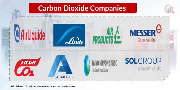 Carbon dioxide Key companies