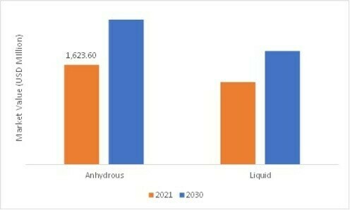 Citric Acid Market, By Form, 2022 & 2030 (USD Million)