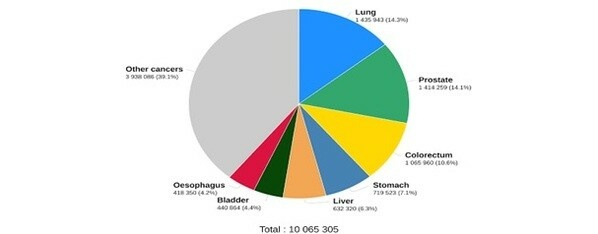  Estimated number of new cases in 2020, worldwide