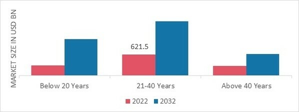 Events Industry Market, by age group, 2022 & 2032