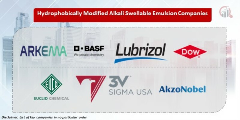 Hydrophobically Modified Alkali Swellable Emulsion Key Companies