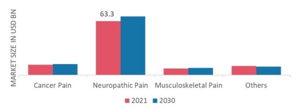 鎮痛薬市場、適応症別、2022 年および 2030 年