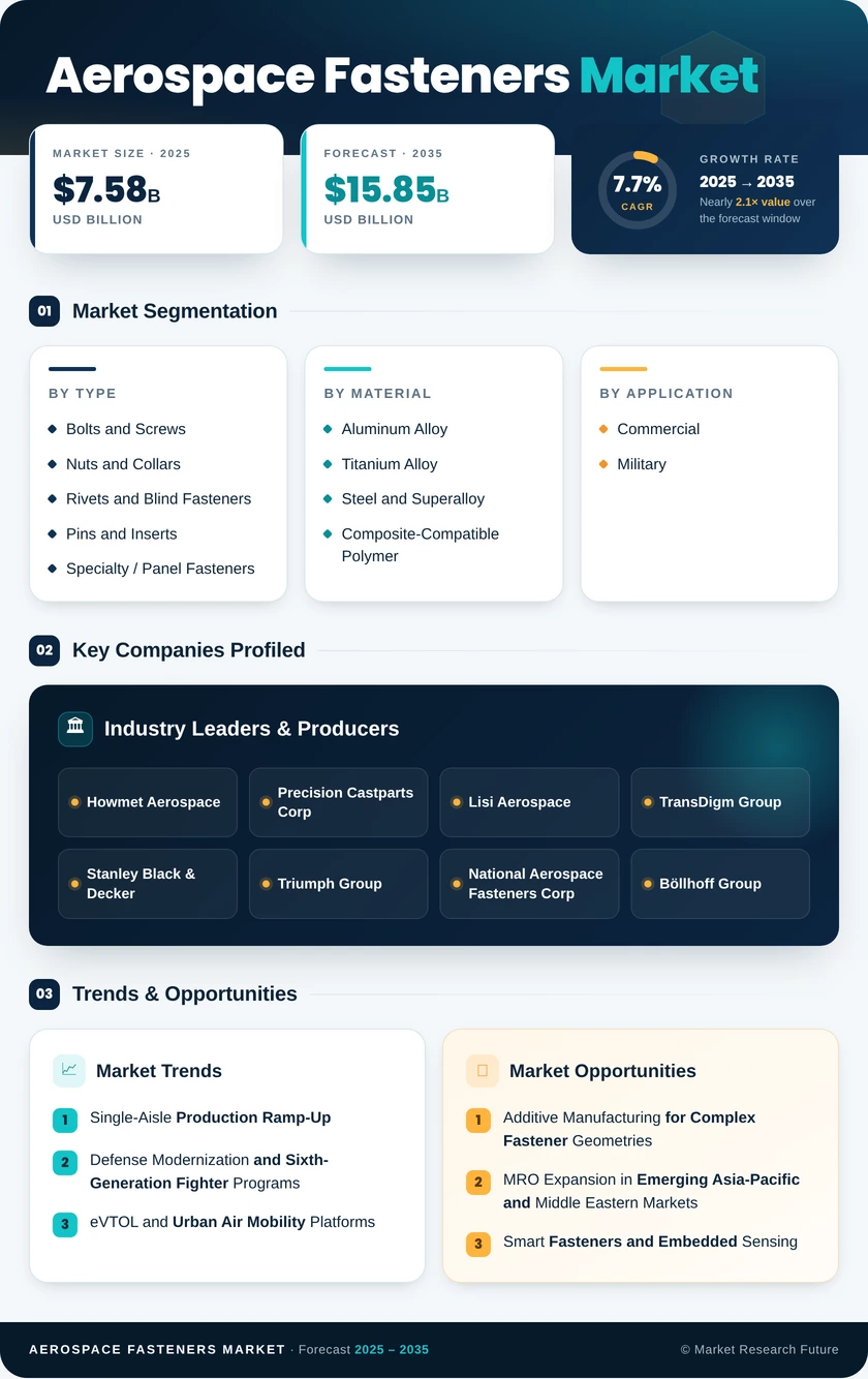 Aerospace Fasteners Market Research Report - Global Forecast till 2035 Infographic