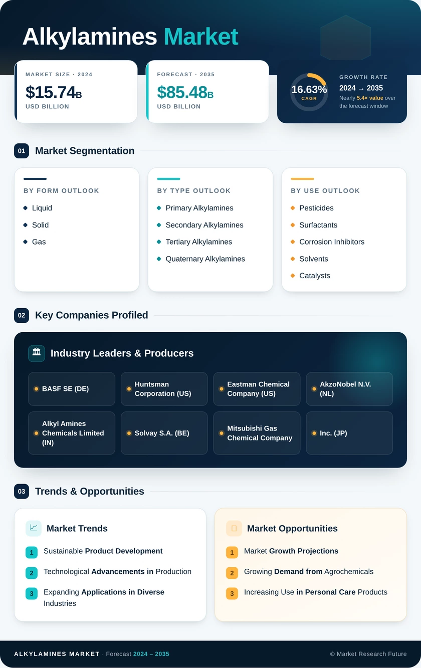 Alkylamines Market Research Report—Global Forecast till 2035 Infographic