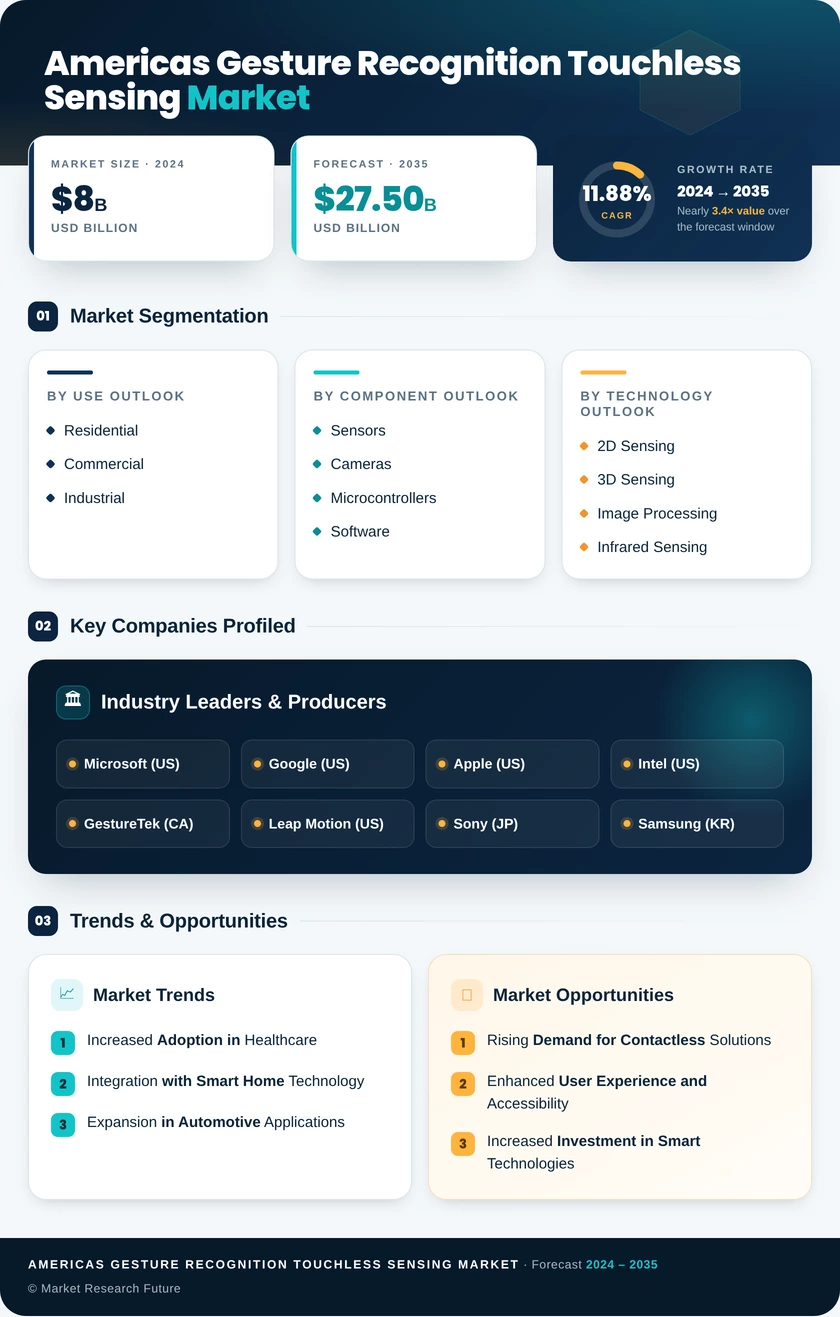 Americas Gesture Recognition and Touchless Sensing Market Research Report-Forecast Till 2035 Infographic