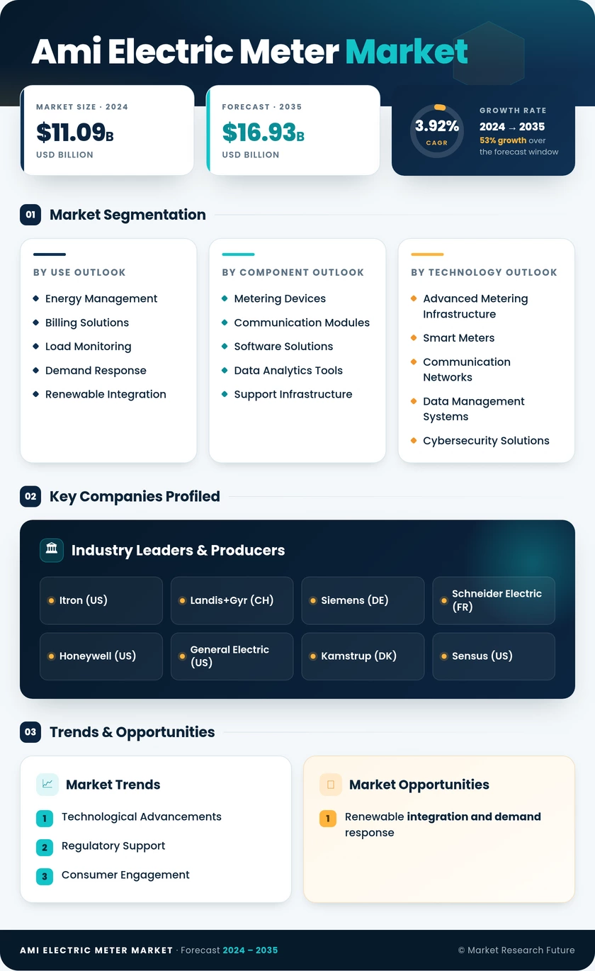 AMI Electric Meter Market Research Report — Global Forecast till 2035 Infographic