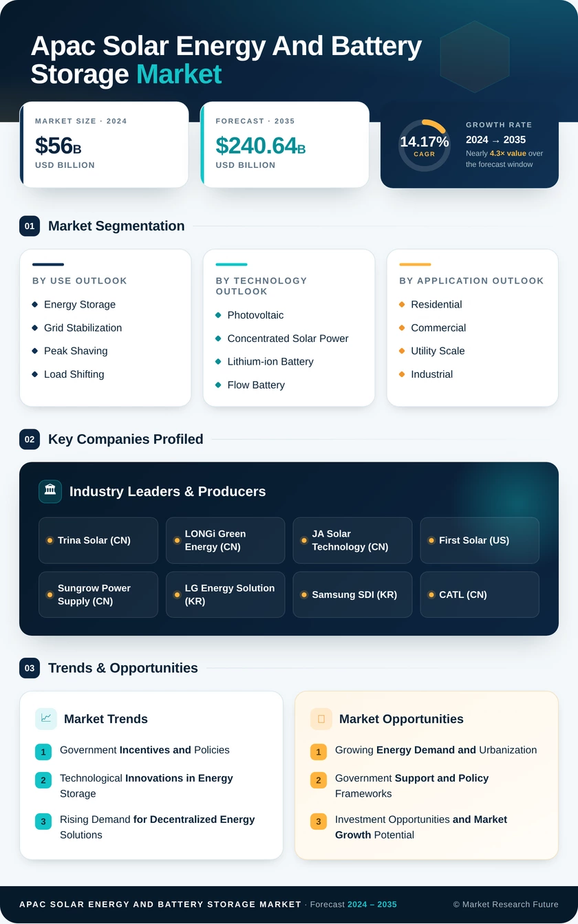 APAC Solar Energy and Battery Storage Market Infographic