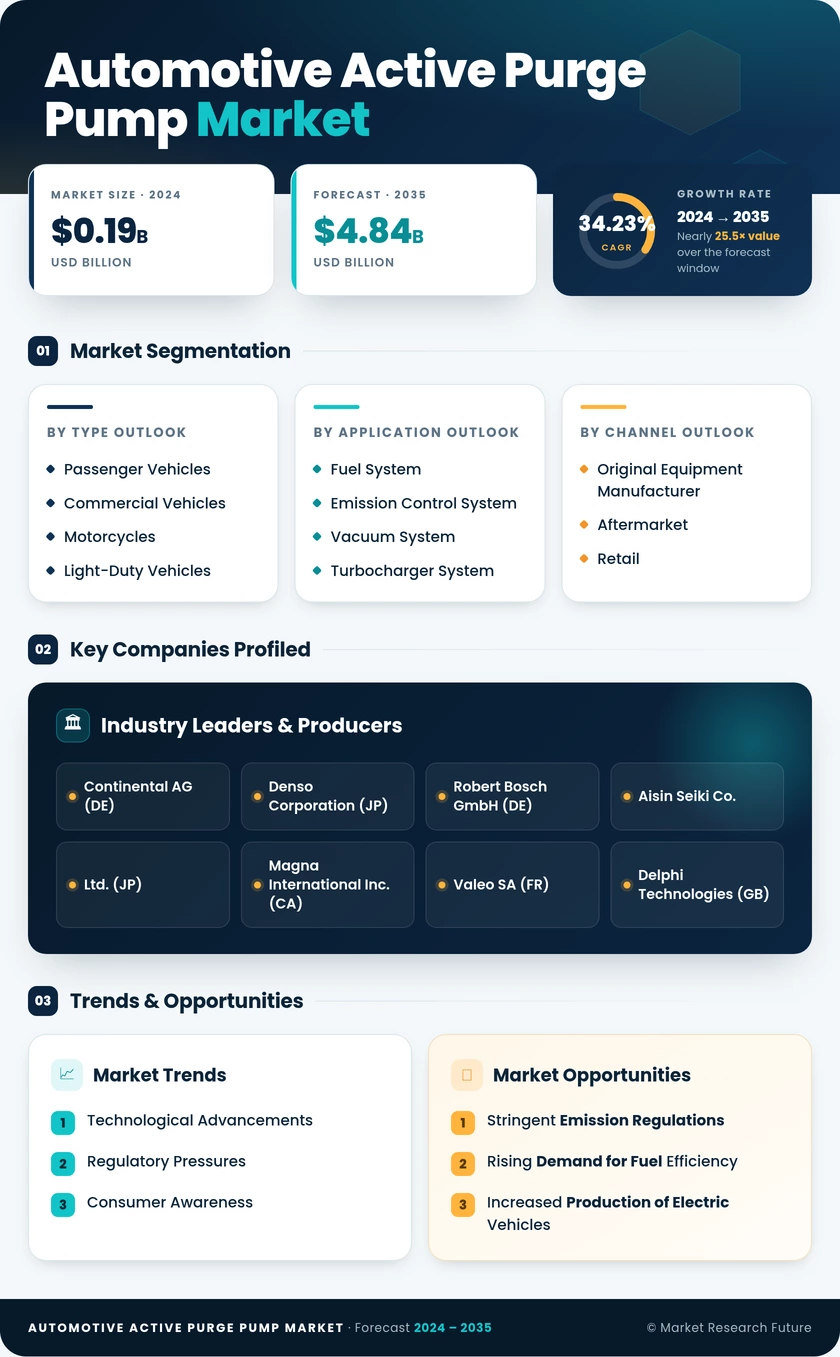 Automotive Active Purge Pump Market Research Report – Forecast to 2035 Infographic