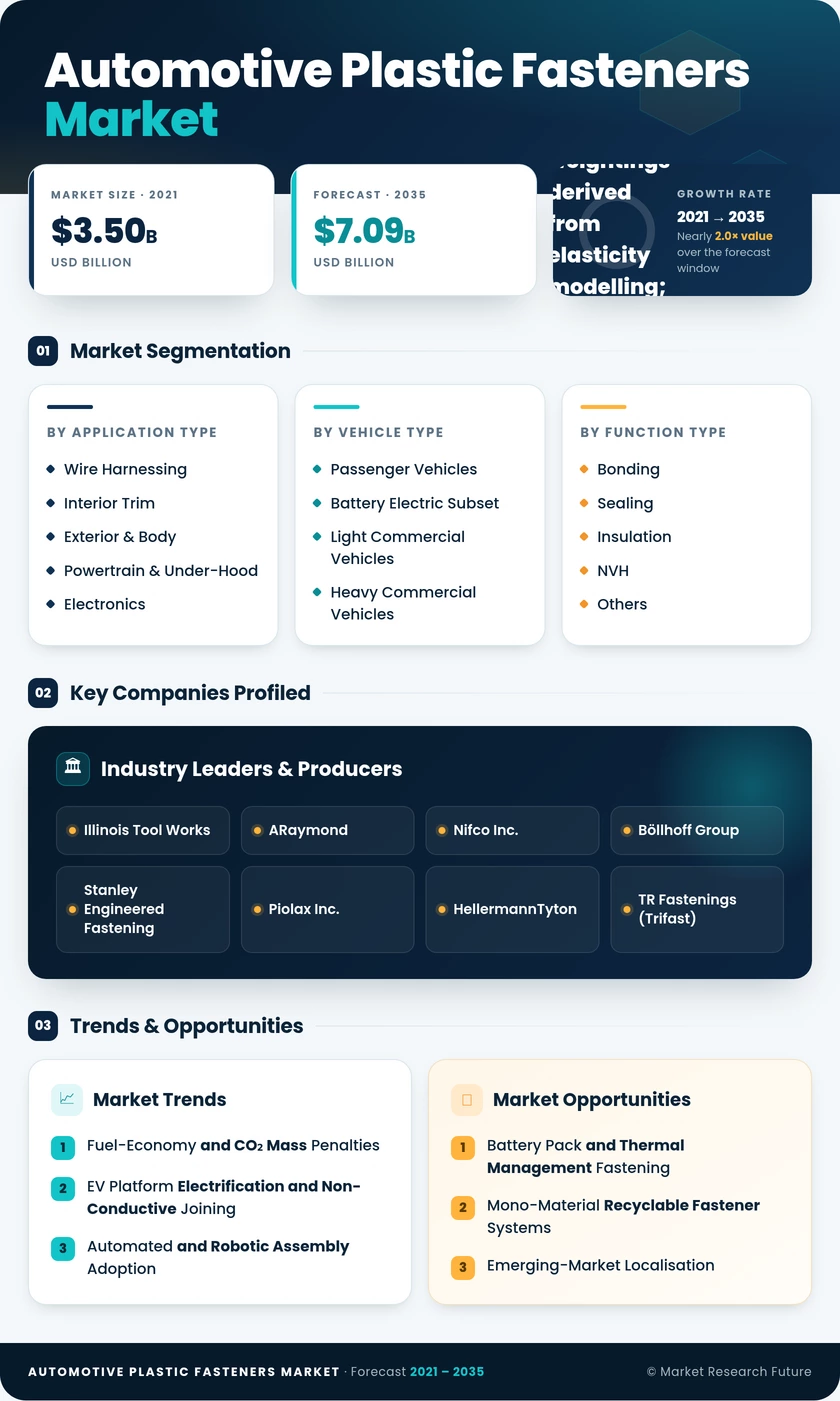 Automotive Plastic Fasteners Market Research Report — Global Forecast till 2035 Infographic