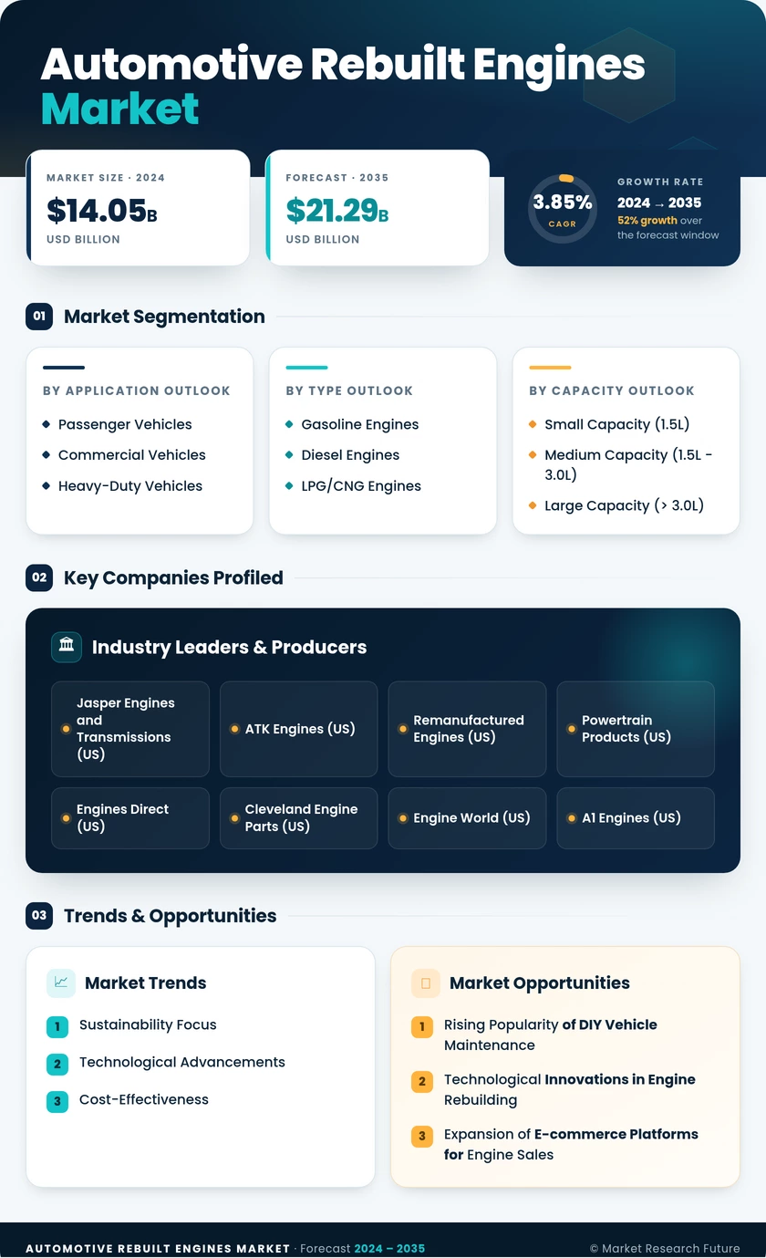 Automotive Rebuilt Engines Market Research Report - Forecast till 2035 Infographic