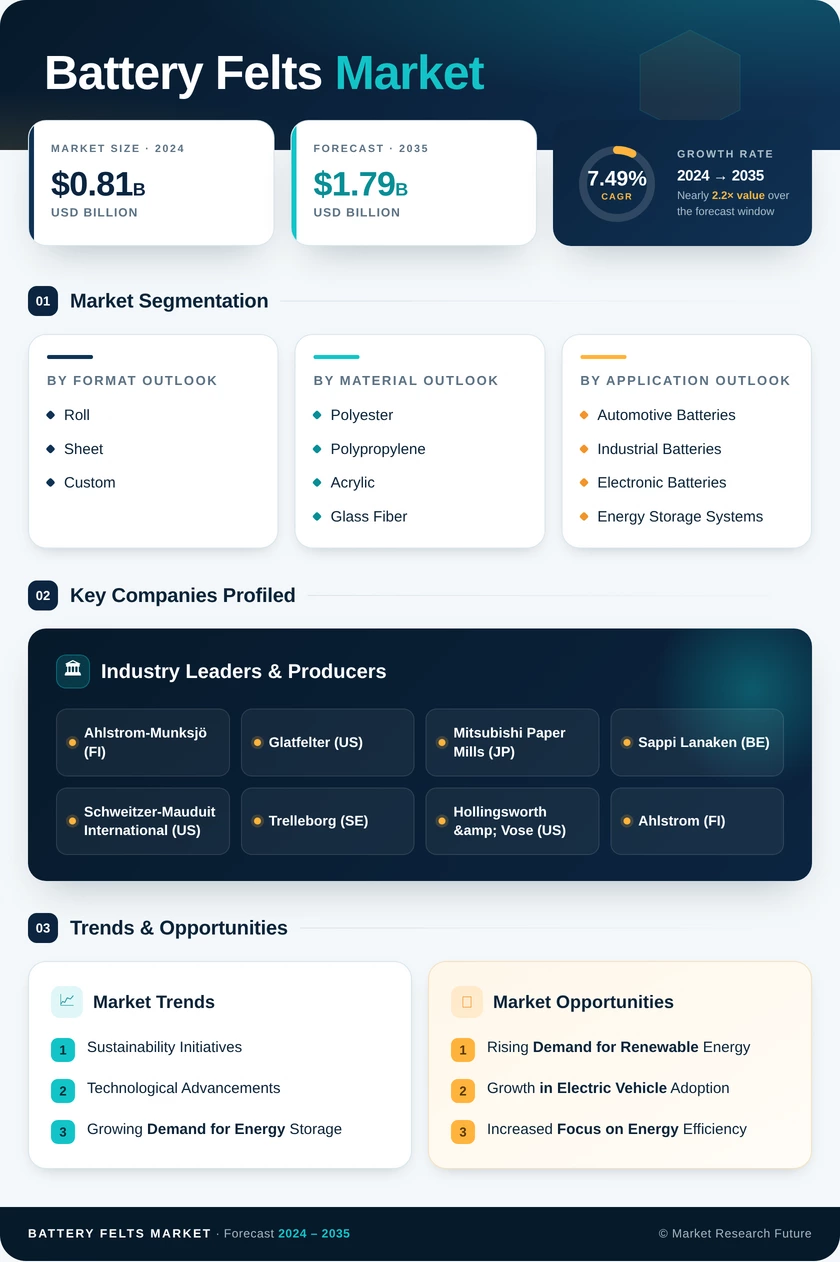 Battery Felts Market Research Report—Forecast till 2035 Infographic