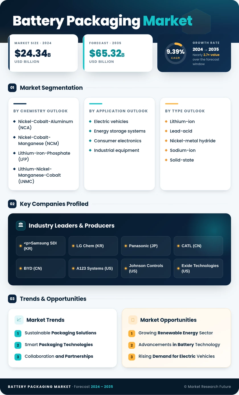 Battery Packaging Market Research Report - Global Forecast till 2035 Infographic