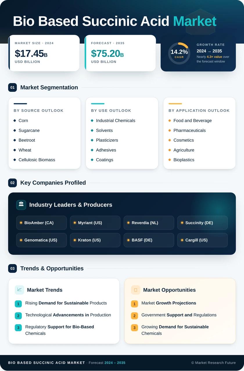 Bio-Based Succinic Acid Market Research Report - Global Forecast till 2035 Infographic