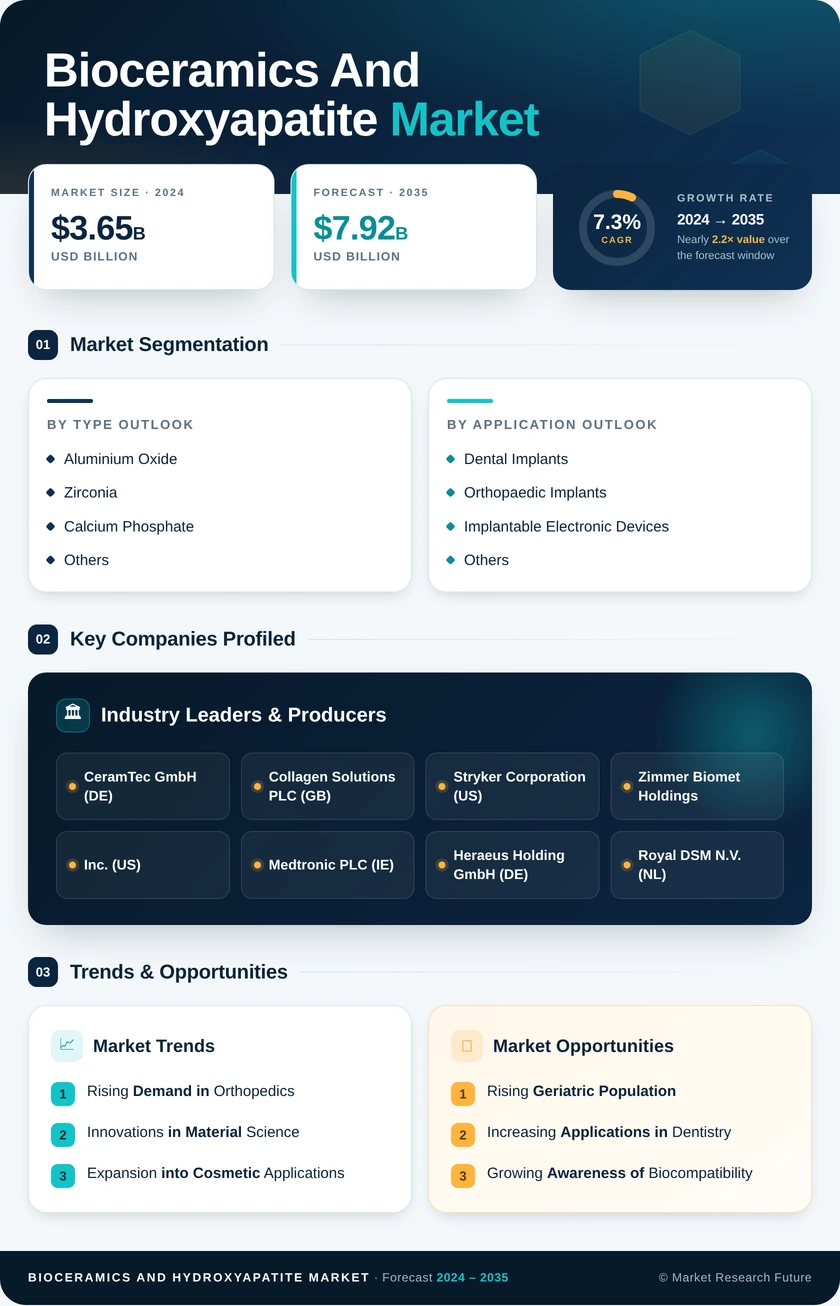 Bioceramics and Hydroxyapatite Market Research Report 2035 Infographic