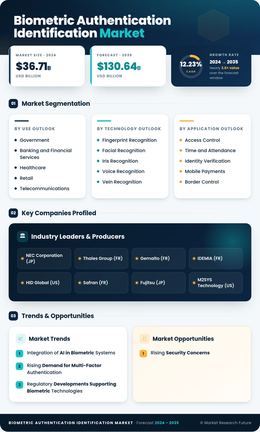 Biometric Authentication & Identification Market Research Report - Global Forecast to 2035 Infographic