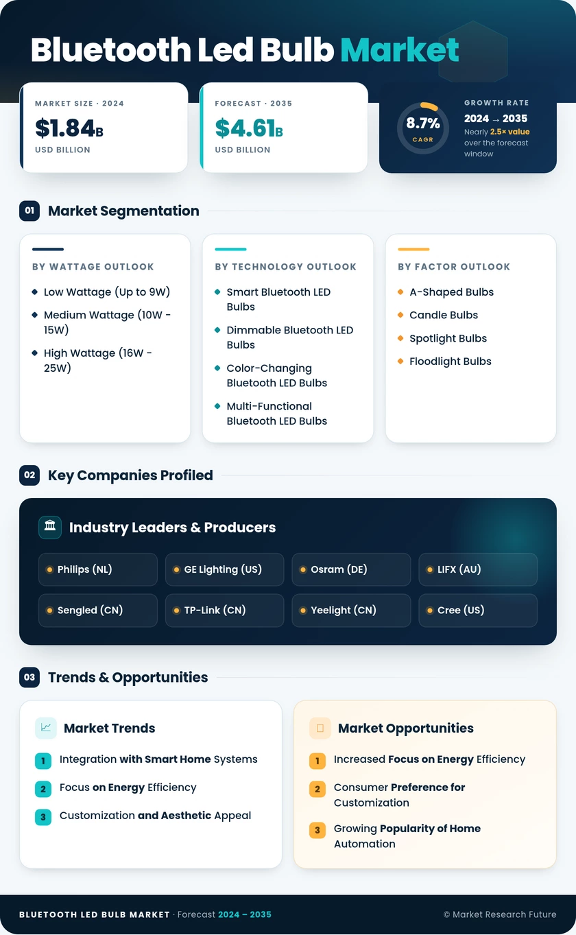 Bluetooth LED Bulb Market Research Report - Forecast Till 2035 Infographic
