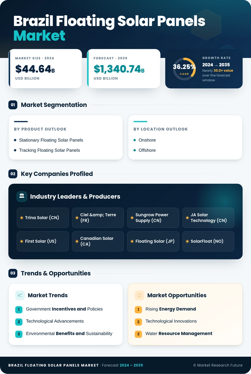 Brazil Floating Solar Panels Market Research Report-Forecast to 2035 Infographic