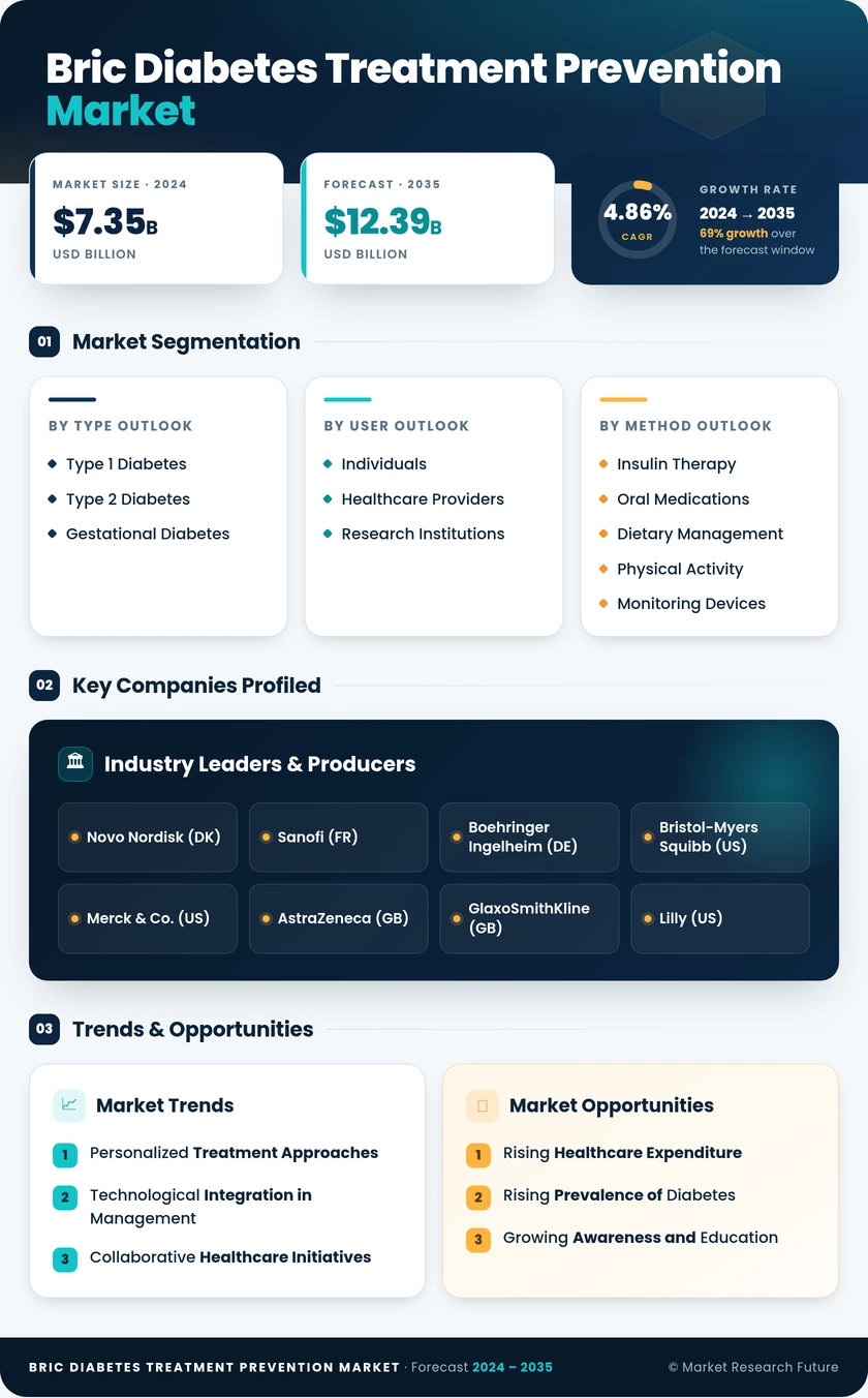 BRICS Diabetes Treatment and Prevention Market Research Report - Forecast to 2035 Infographic