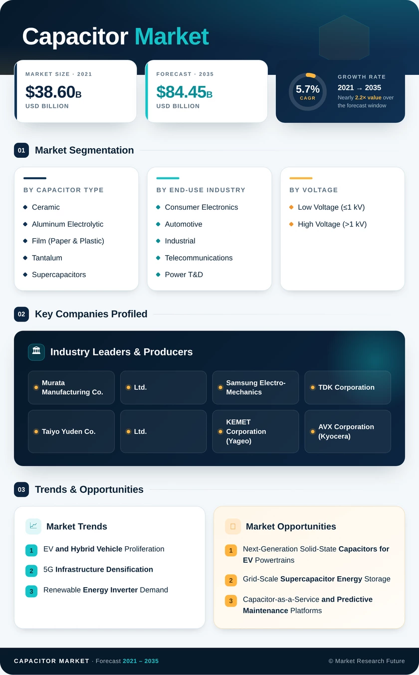 Capacitor Market Research Report—Global Forecast till 2035 Infographic
