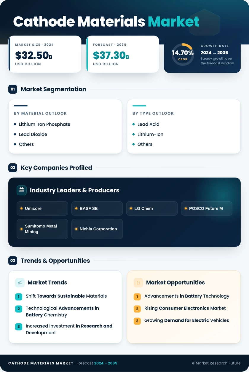 Cathode Materials Market Research Report – Forecast to 2035 Infographic
