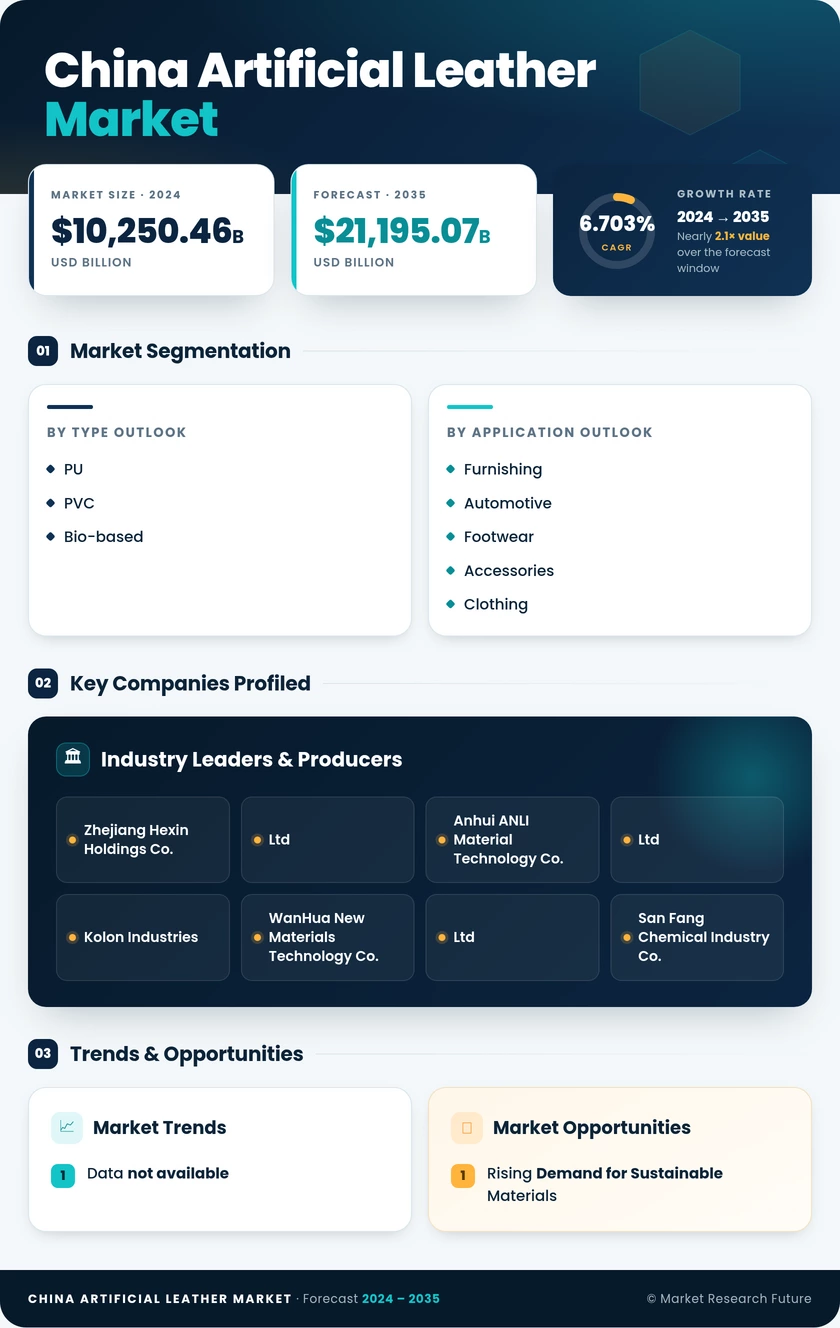 China Artificial Leather Market Research Report — Forecast till 2035 Infographic