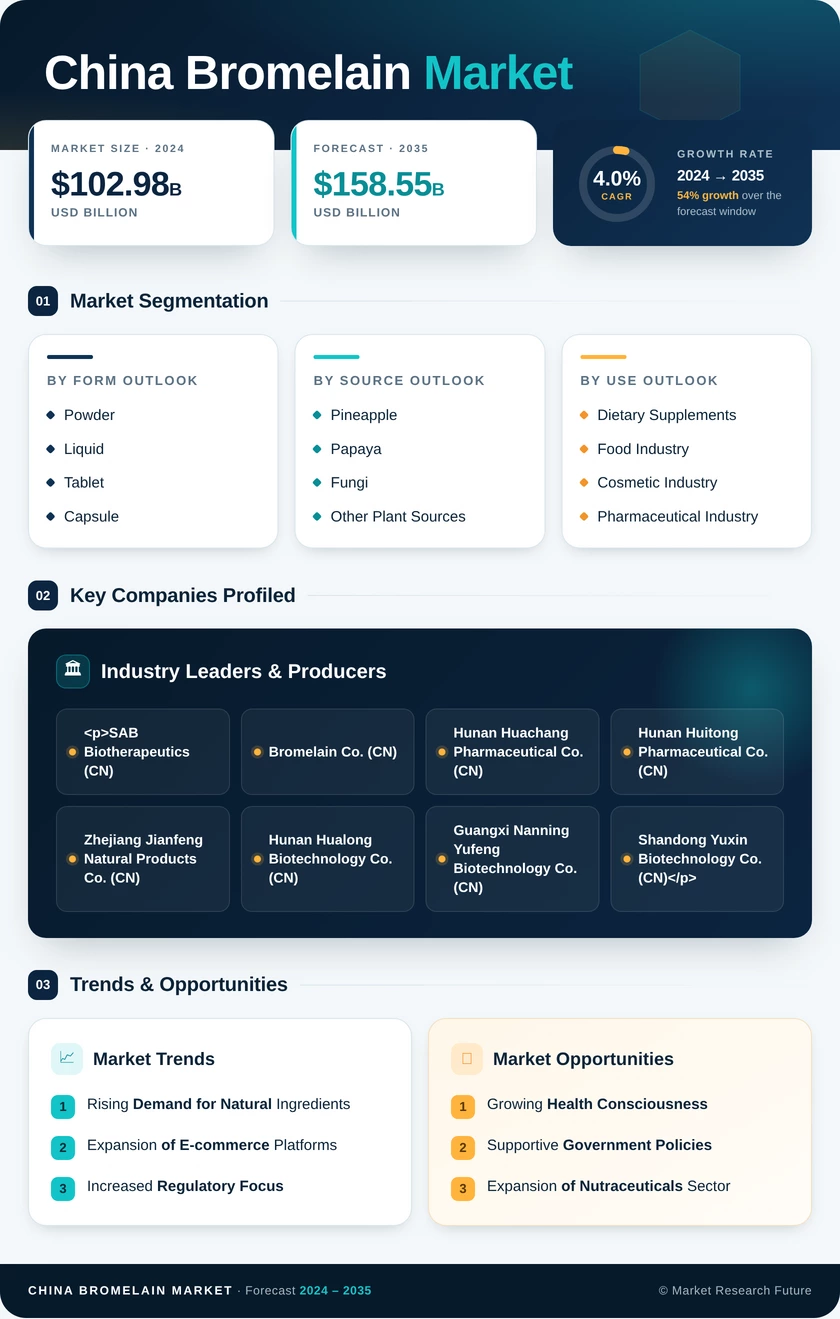 China Bromelain Market Research Report - Forecast Till 2035 Infographic
