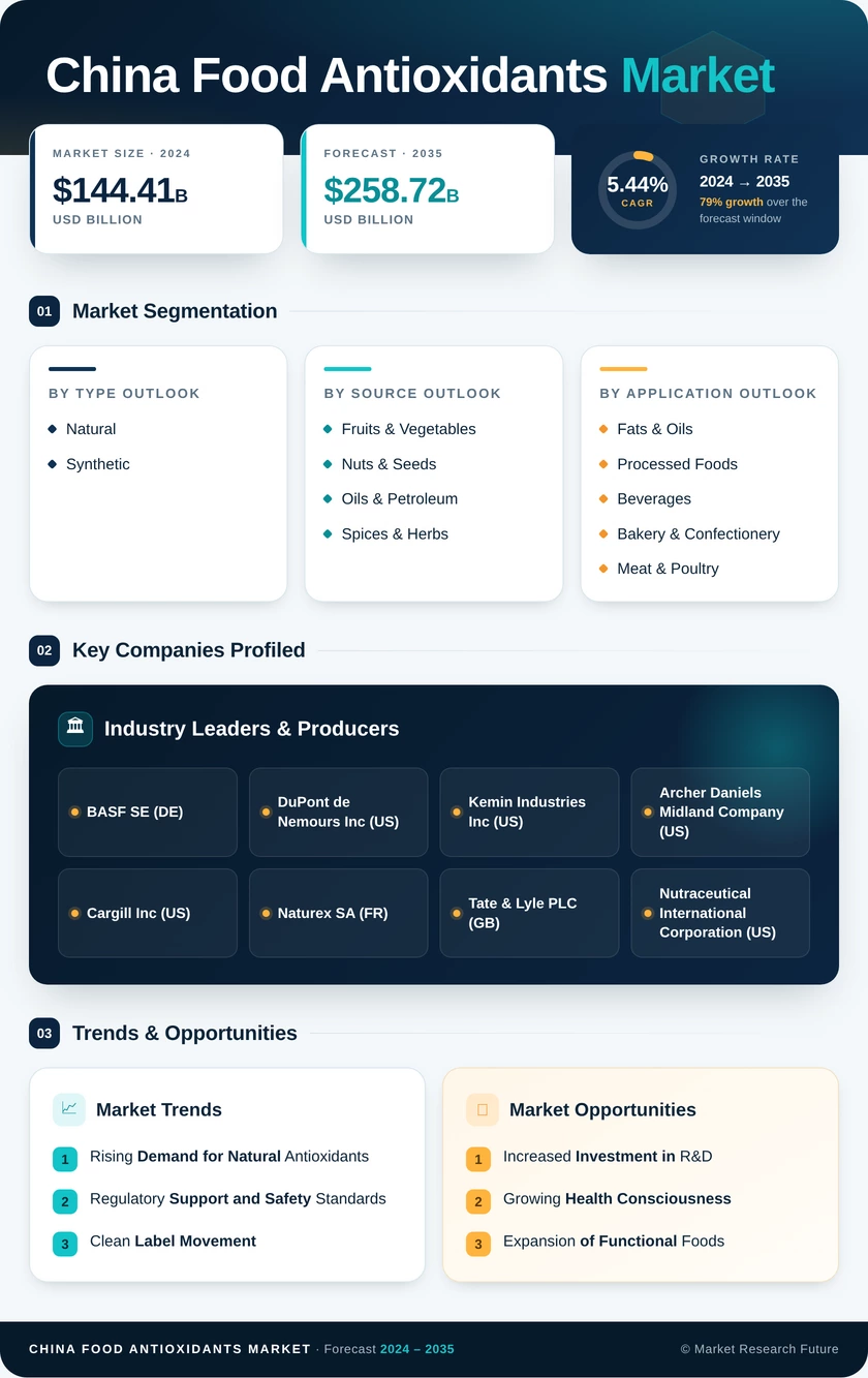 China Food Antioxidants Market Research Report — Forecast till 2035 Infographic