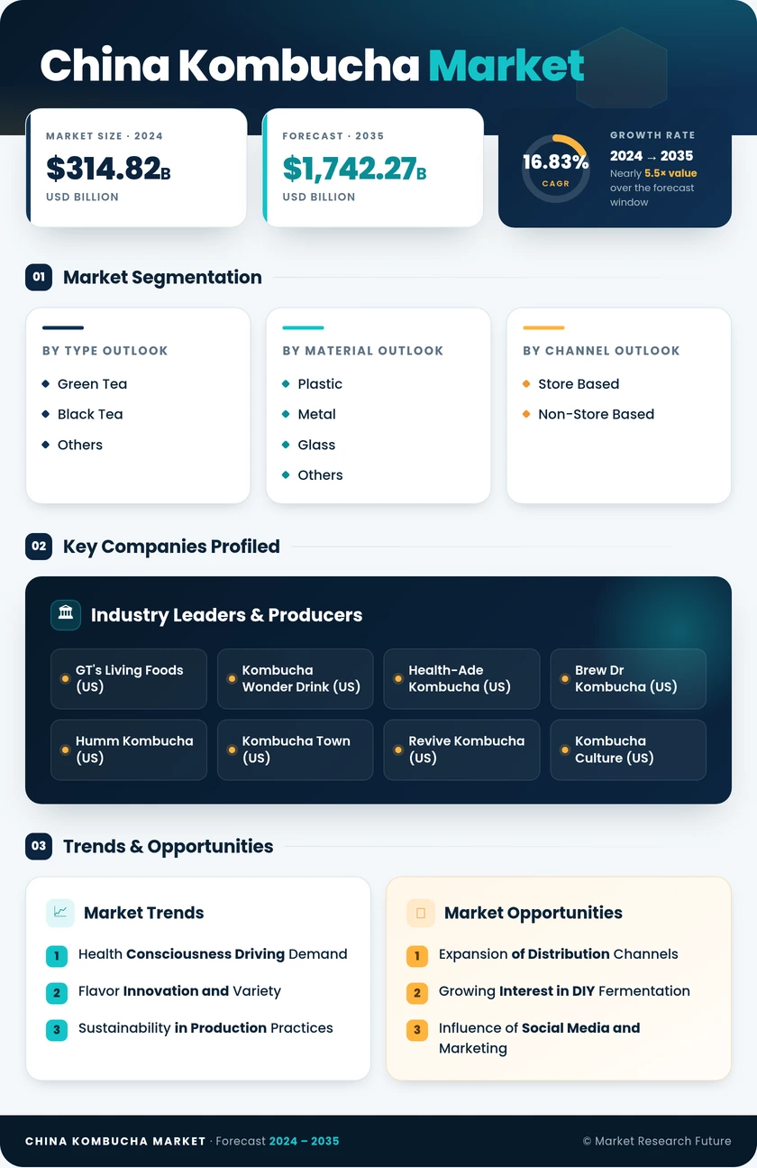 China Kombucha Market Research Report — Forecast till 2035 Infographic