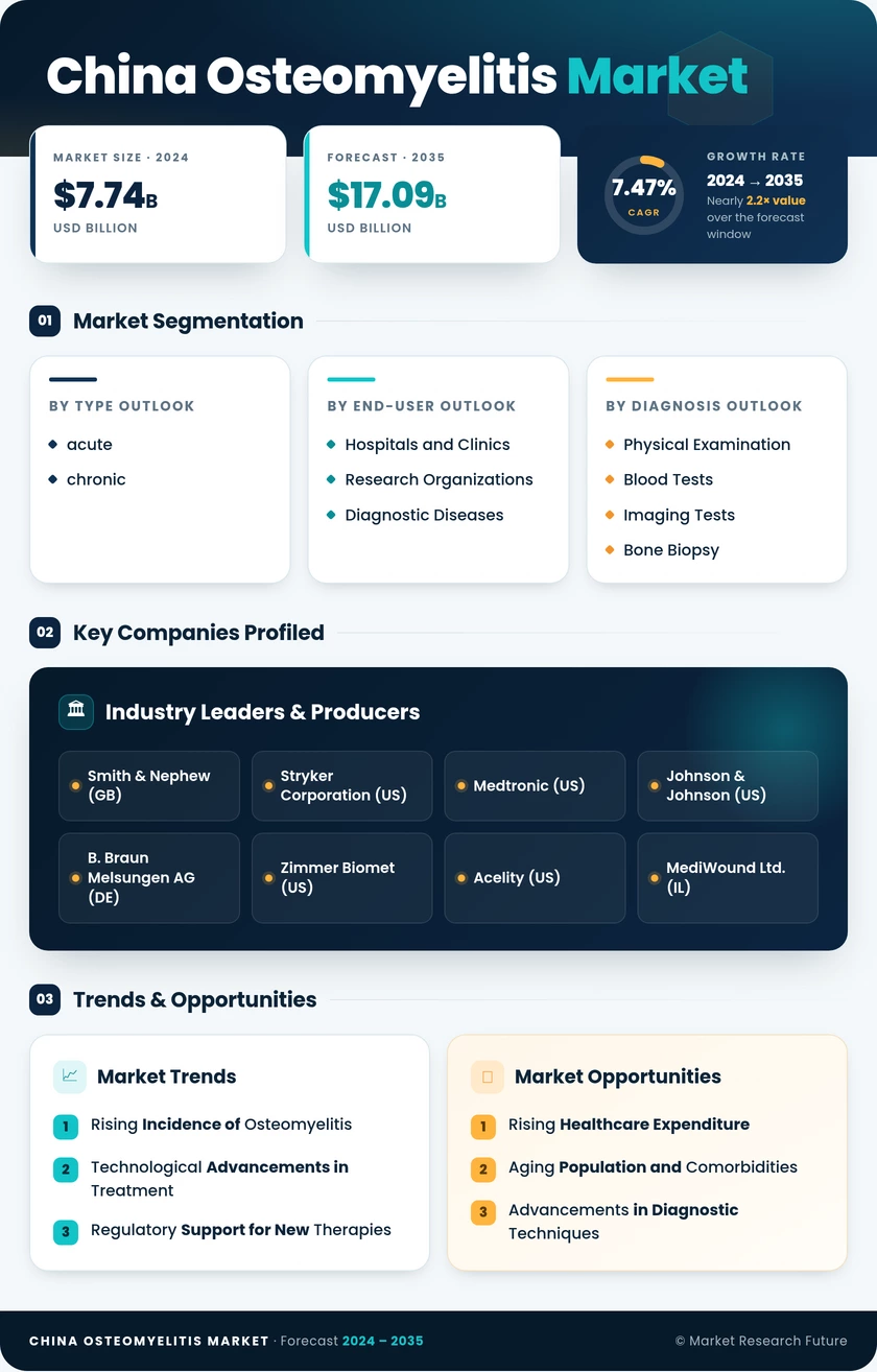 China Osteomyelitis Market Research Report-Forecast to 2035 Infographic