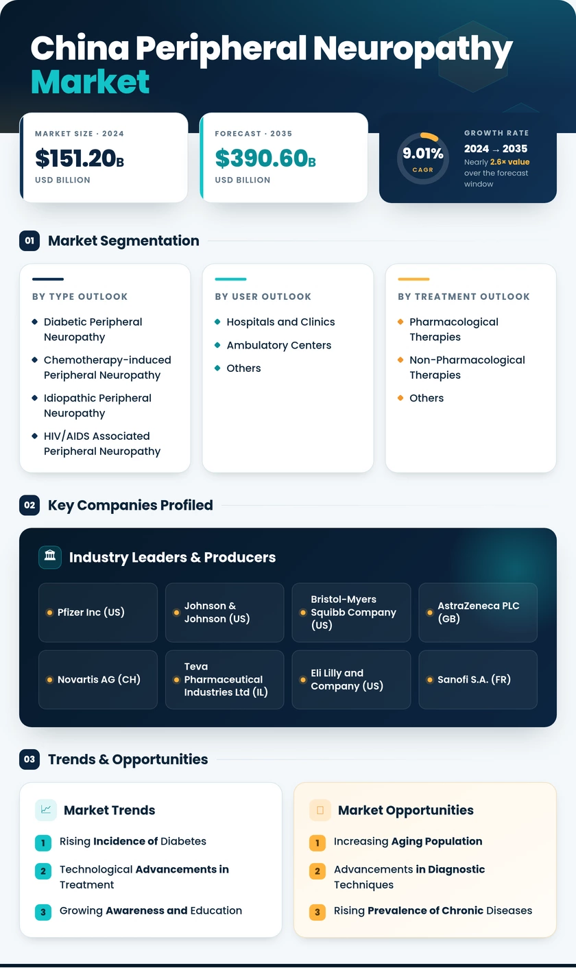 China Peripheral Neuropathy Market Research Report- Forecast to 2035 Infographic