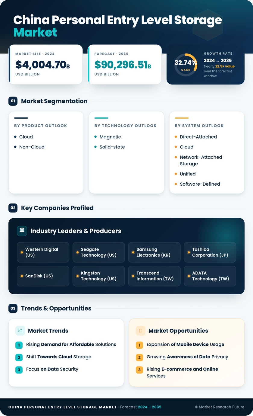China Personal Entry Level Storage Market Research Report - Forecast to 2035 Infographic