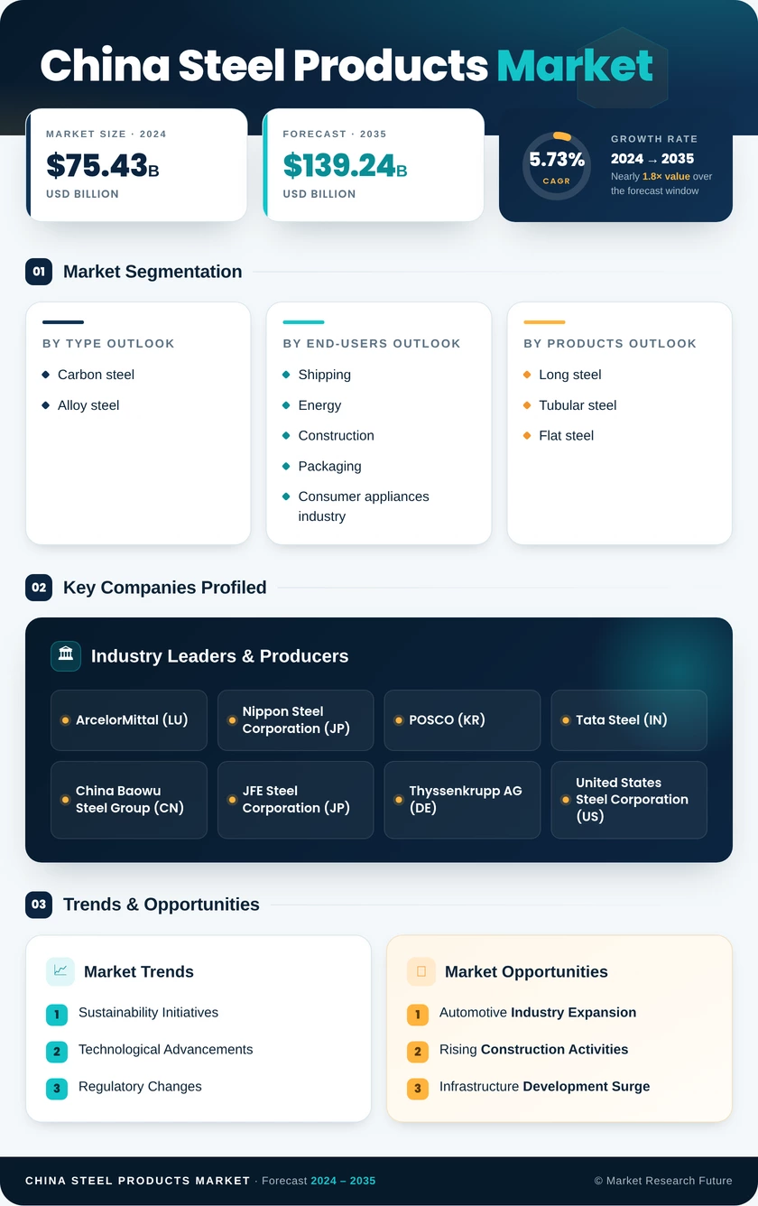China Steel Products Market Research Report- Forecast to 2035 Infographic