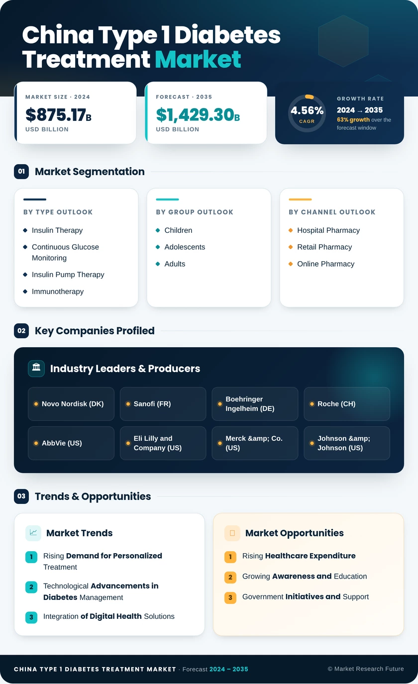 China Type 1 Diabetes Treatment Market Research Report-Forecast to 2035 Infographic