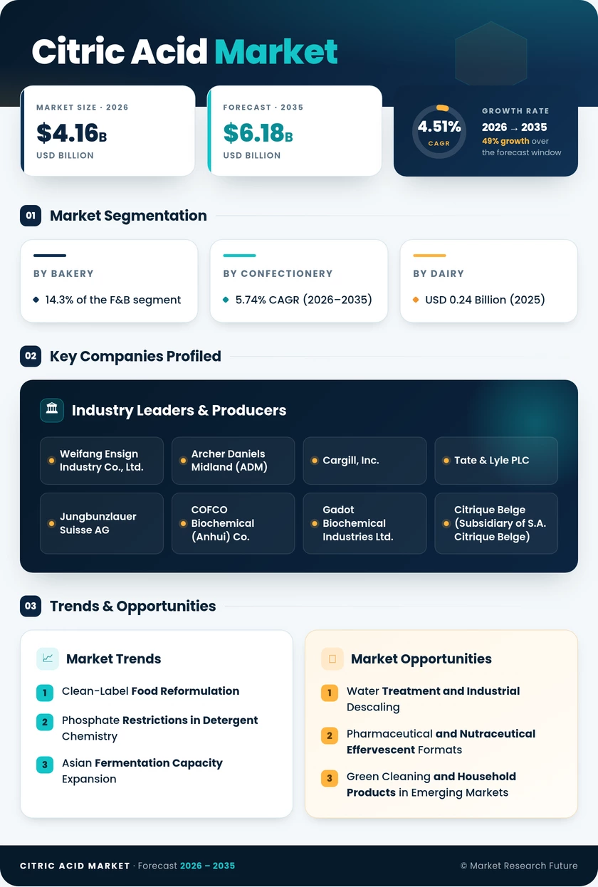 Citric Acid Market Research Report - Global Forecast till 2035 Infographic