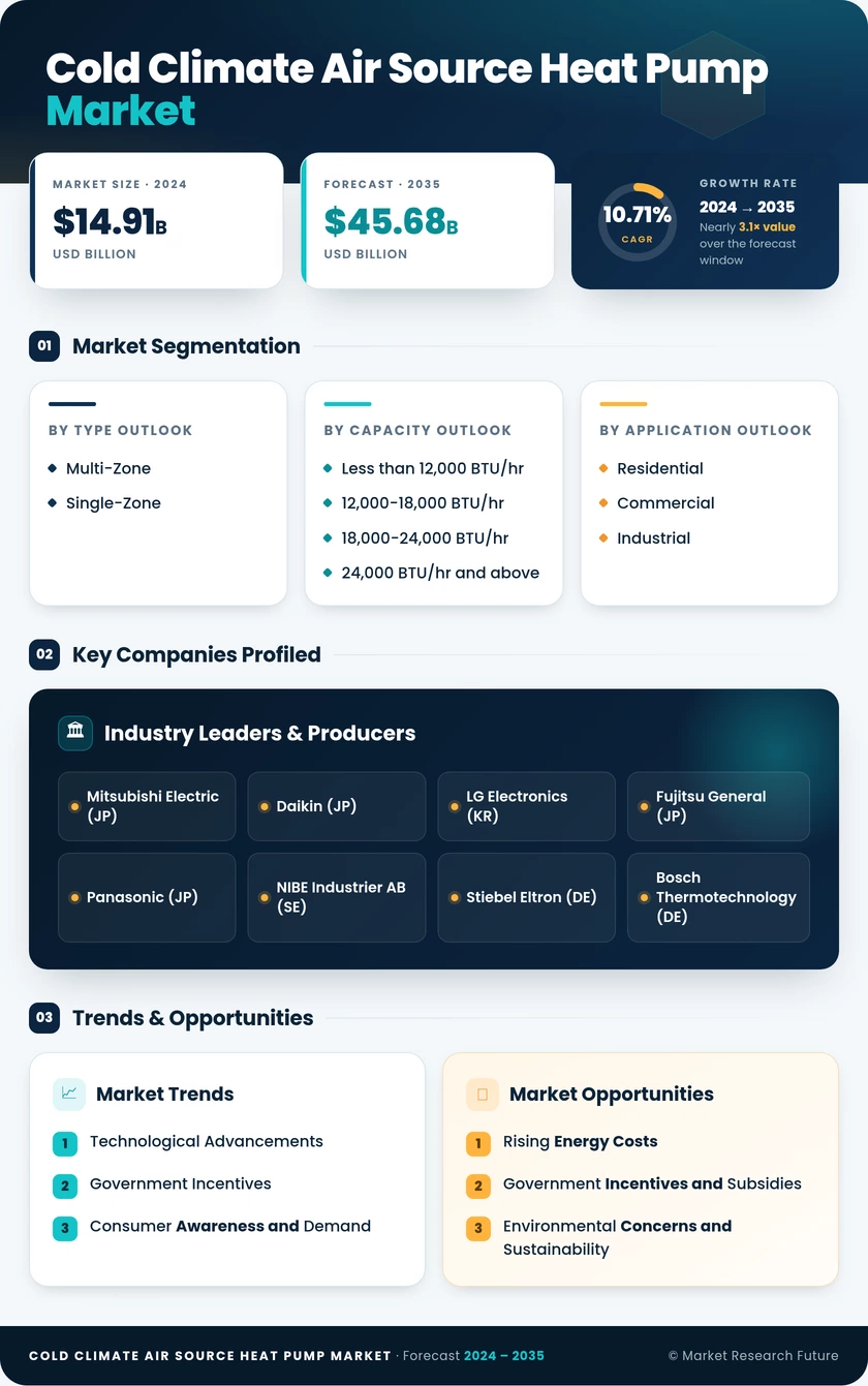 Cold Climate Air Source Heat Pump Market Research Report - Global Forecast 2035 Infographic