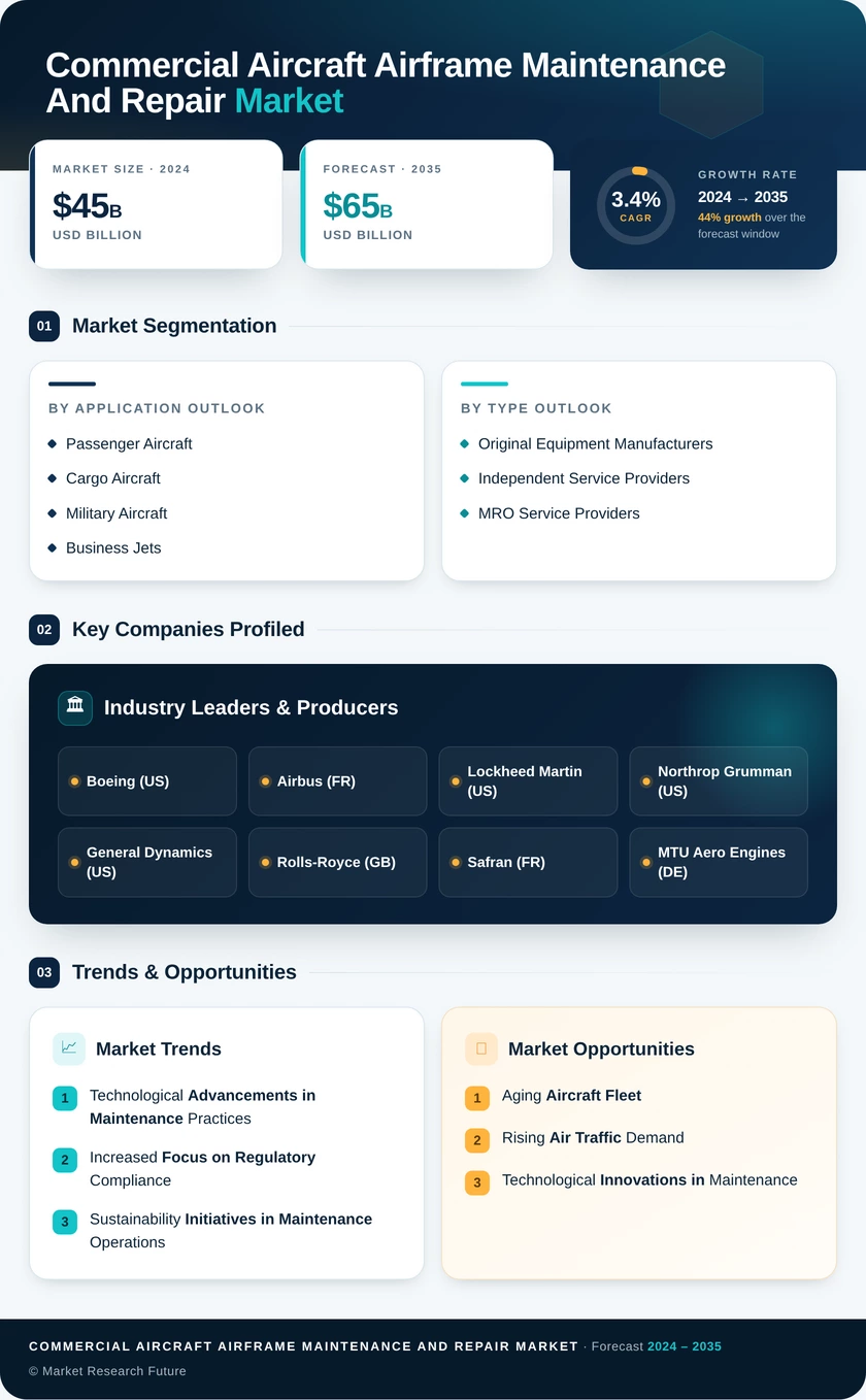 Commercial Aircraft Airframe Maintenance and Repair Market Infographic