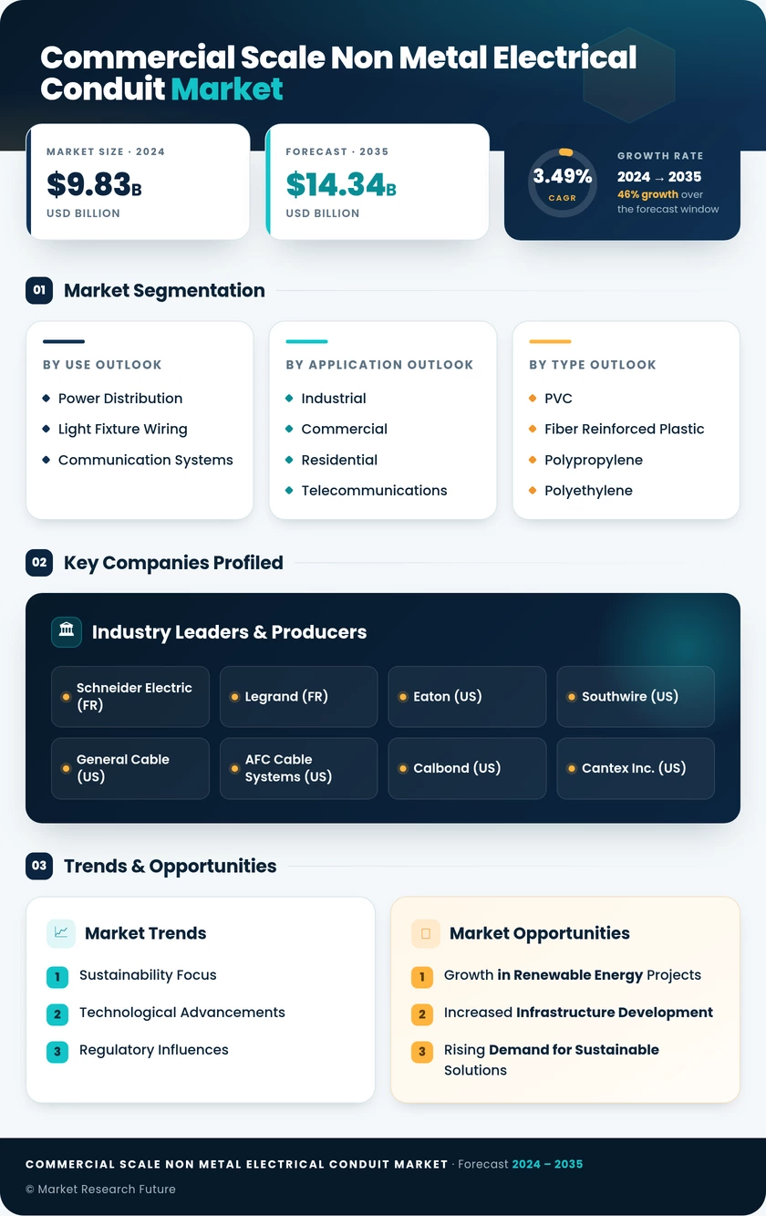 Commercial Scale Non-Metal Electrical Conduit Market Research Report—Forecast till 2035 Infographic