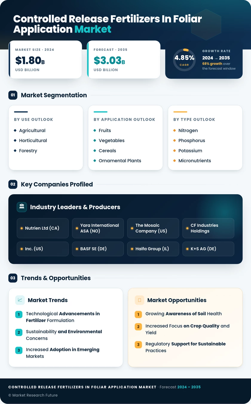 Controlled Release Fertilizers in Foliar Application Market  Research Report — Global Forecast till 2035 Infographic