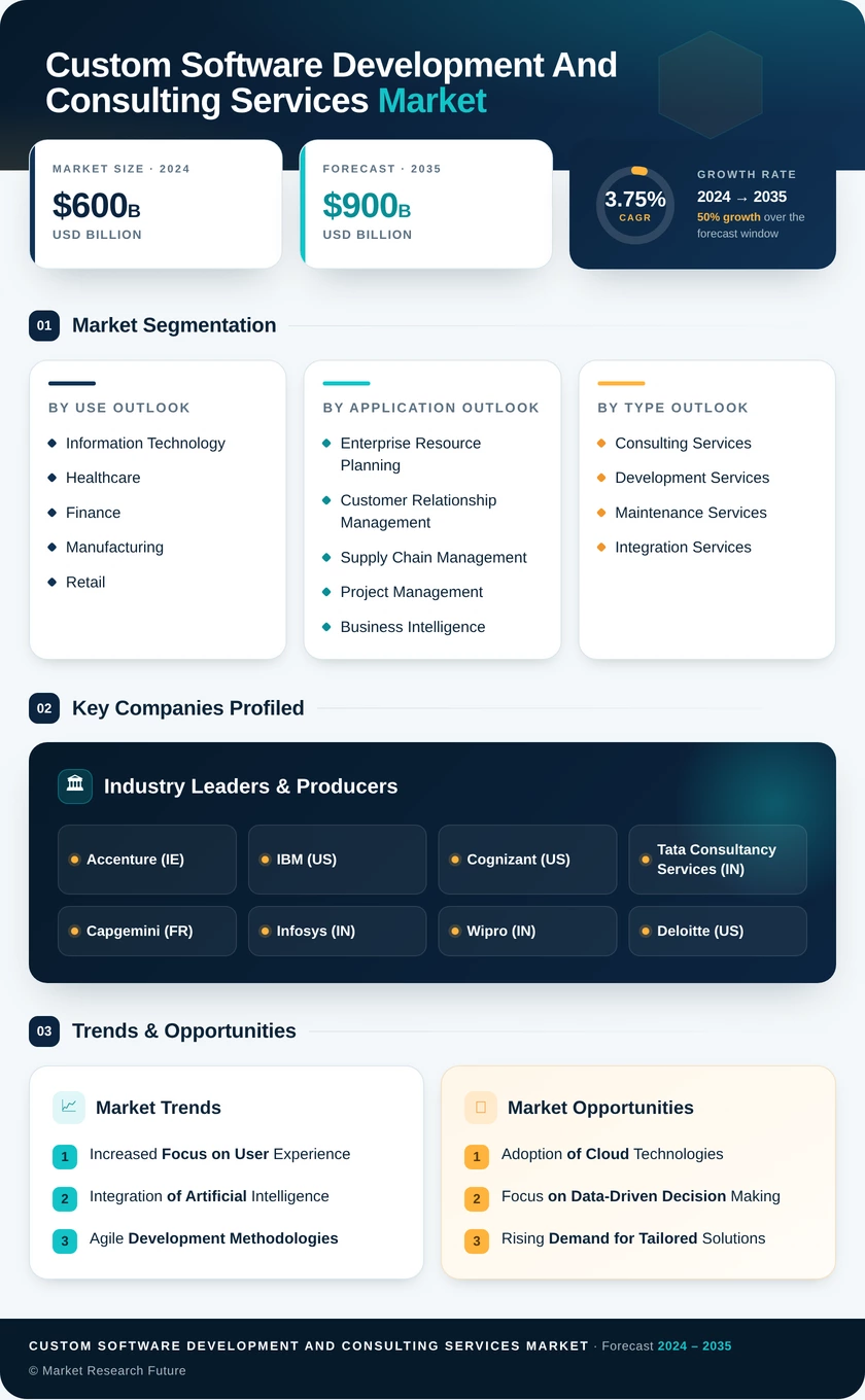 Custom Software Development and Consulting Services Market Infographic