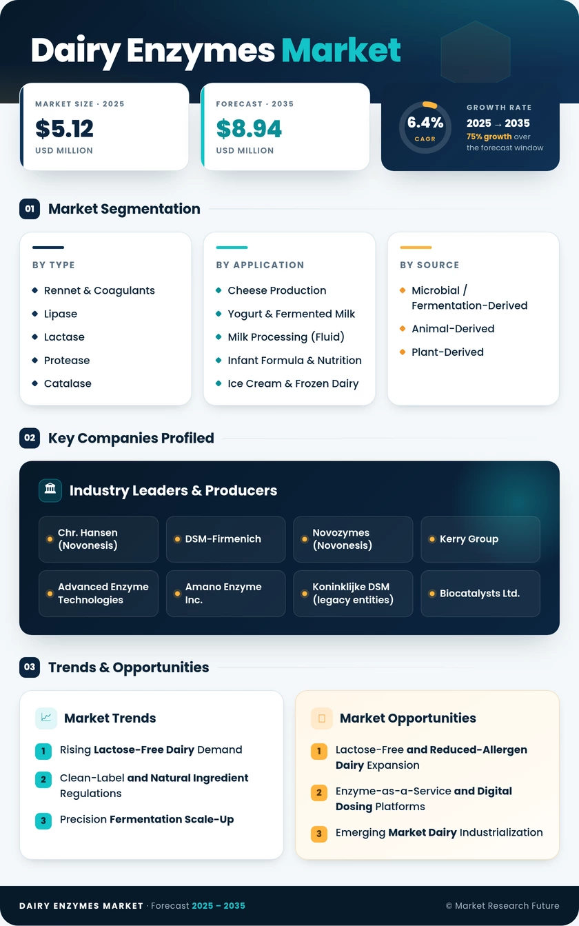 Dairy Enzymes Market Research Report – Forecast to 2035 Infographic