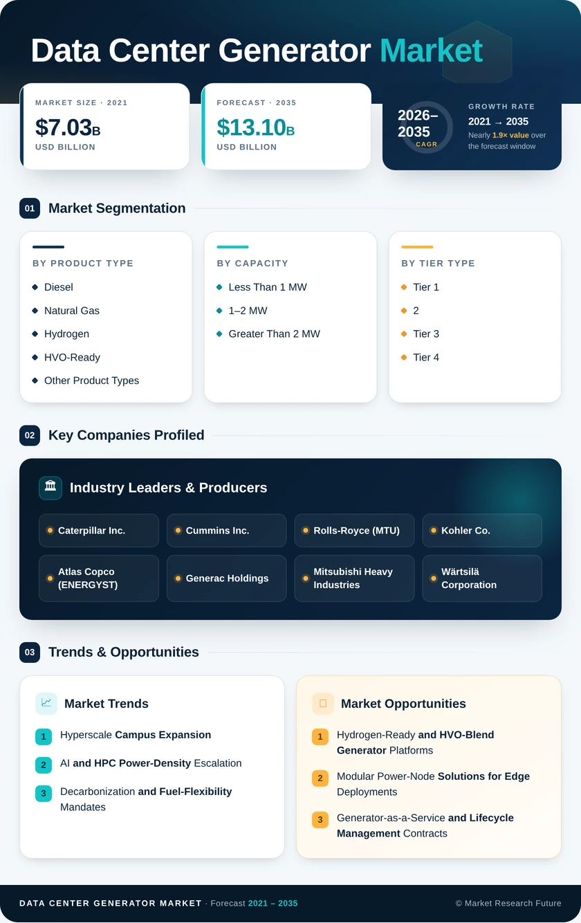 Data Center Generator Market Research Report-Forecast Till 2035 Infographic