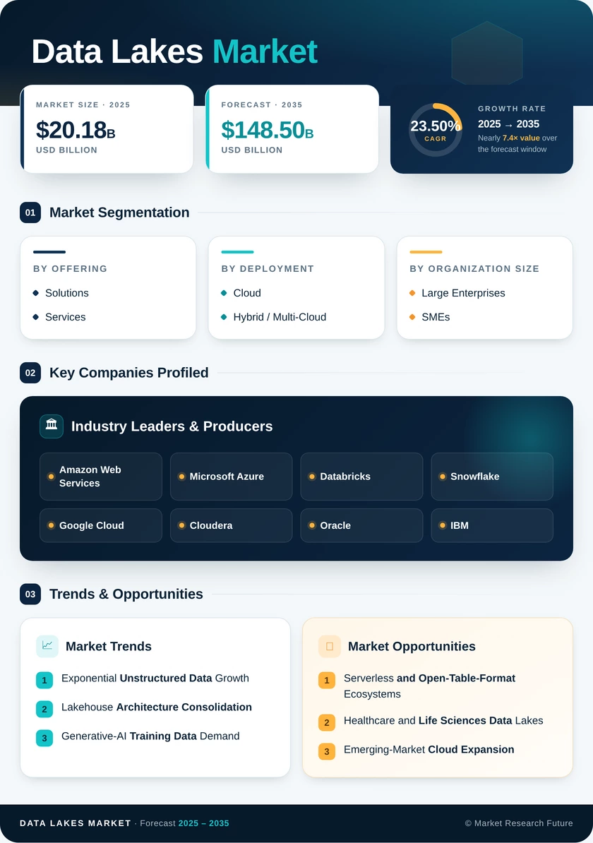 Data Lakes Market Research Report - Global Forecast to 2035 Infographic