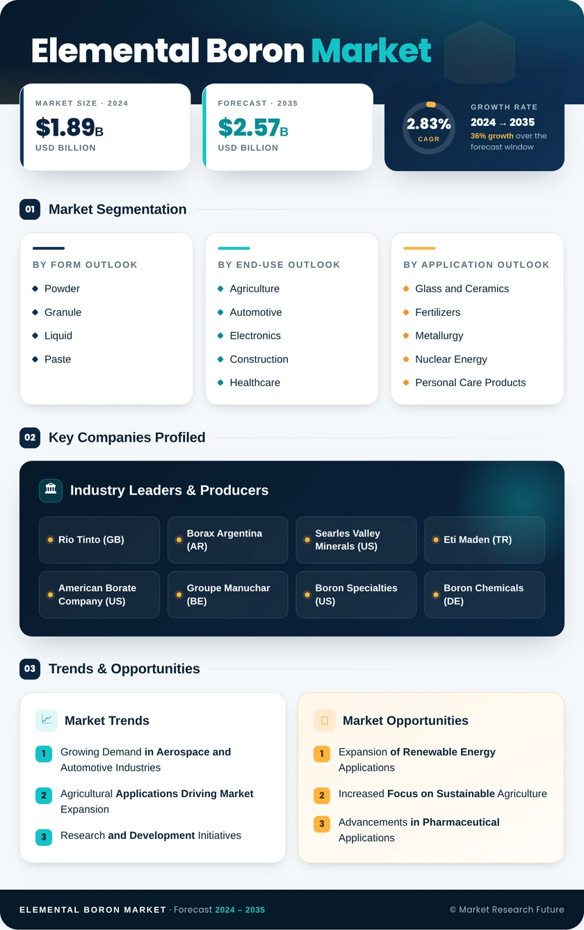 Elemental Boron Market Research Report - Global Forecast by 2035 Infographic