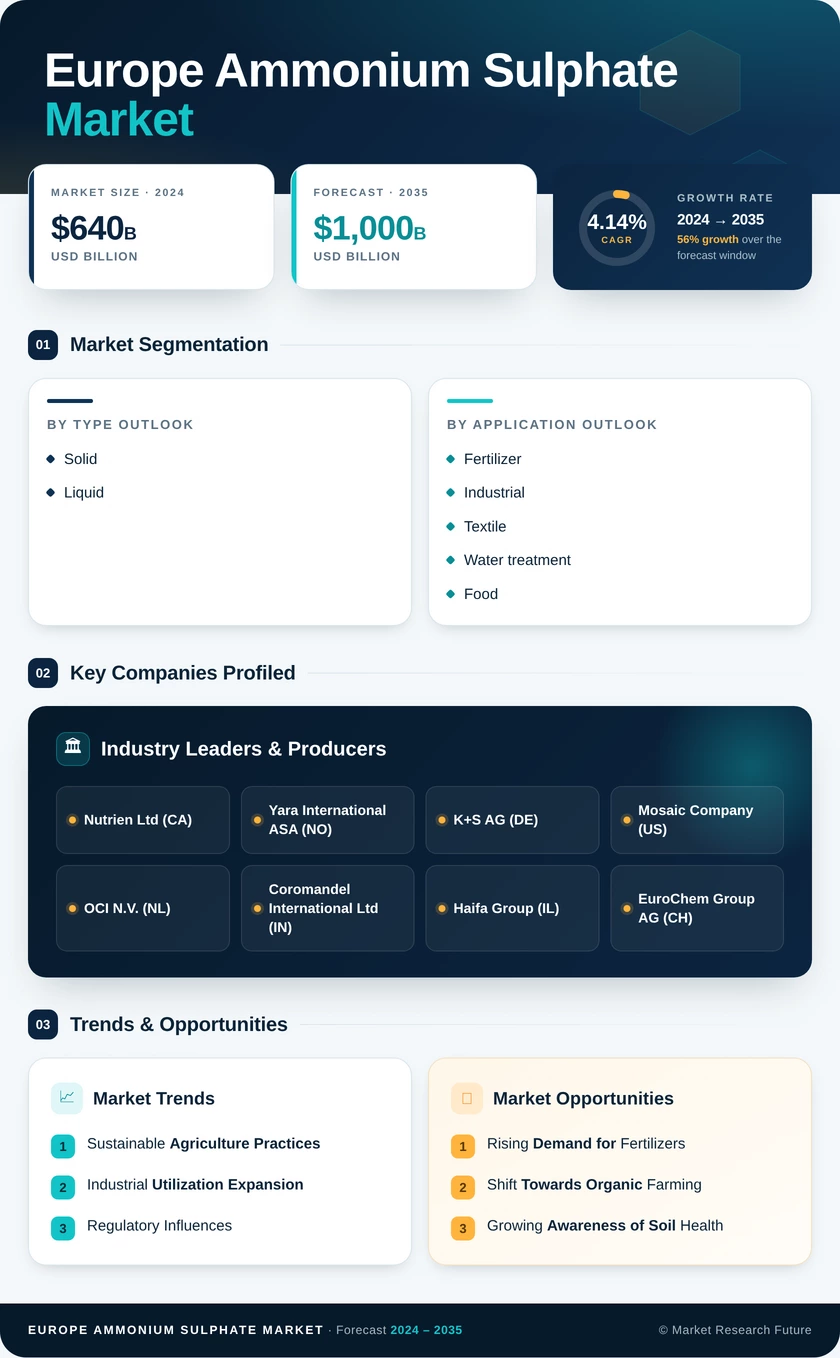 Europe Ammonium Sulphate Market Research Report—Forecast till 2035 Infographic