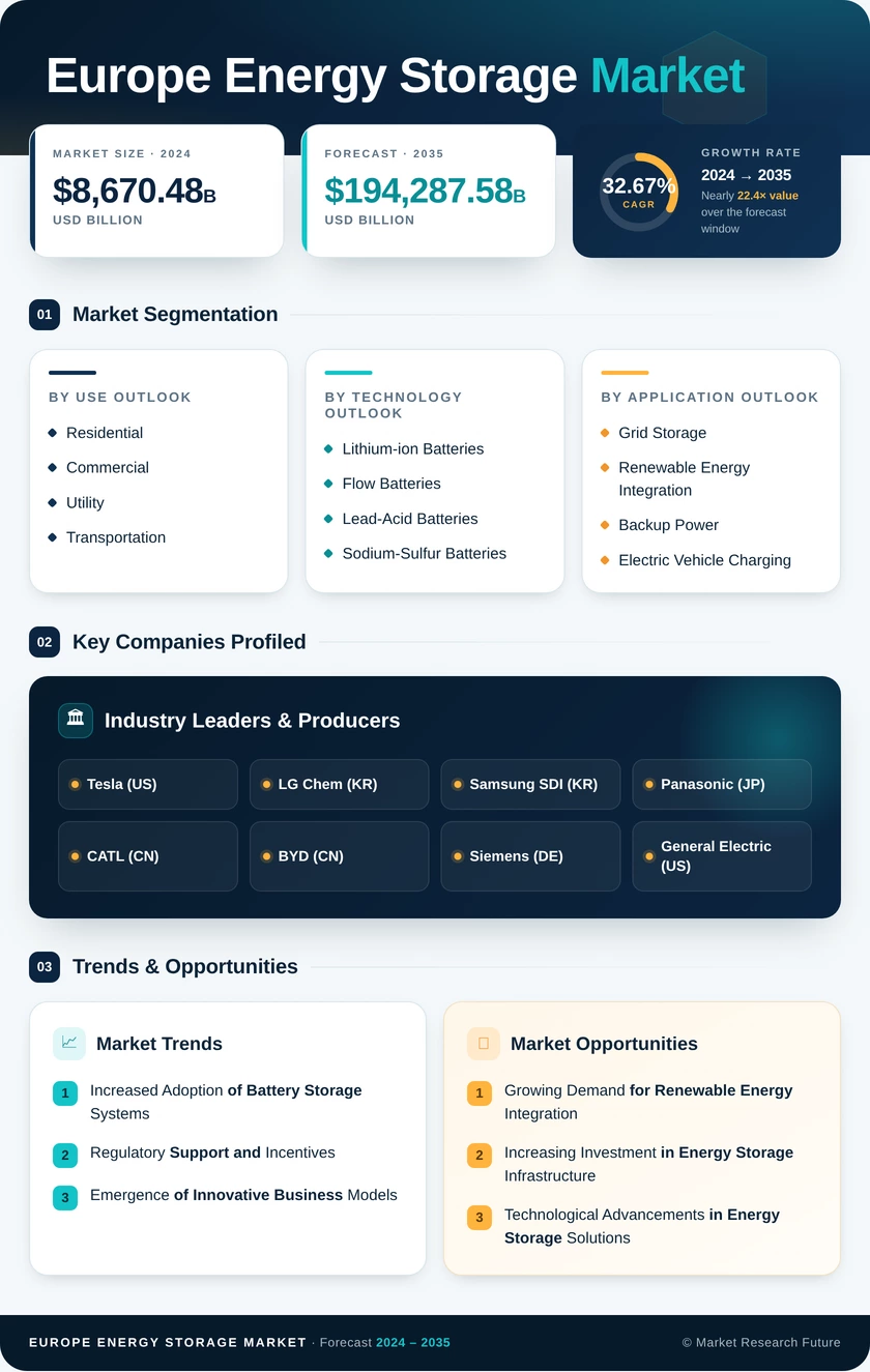 Europe Energy Storage Market Research Report- Forecast to 2035 Infographic