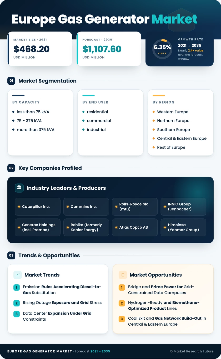 Europe Gas Generator Market Research Report - Forecast 2035 Infographic