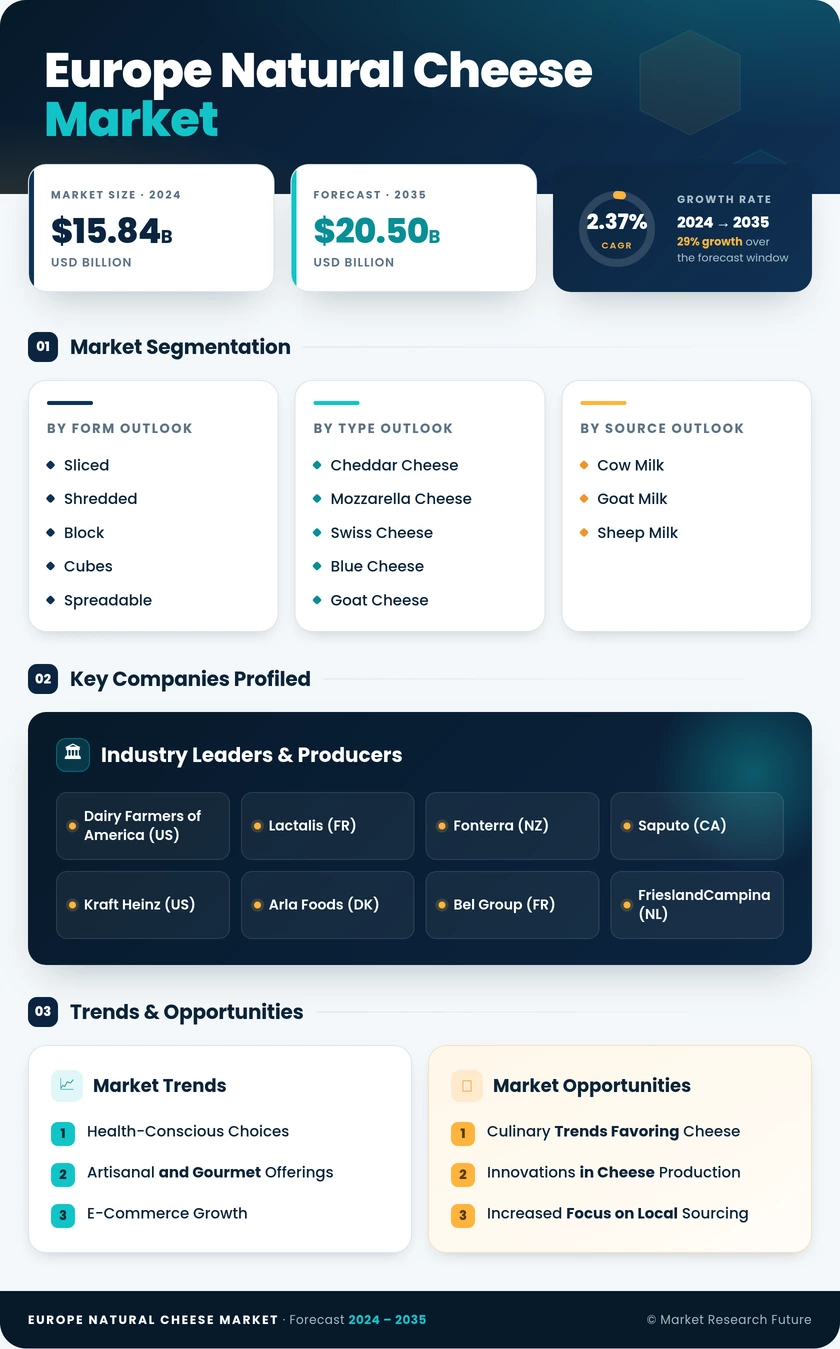 Europe Natural Cheese Market Research Report — Forecast till 2035 Infographic